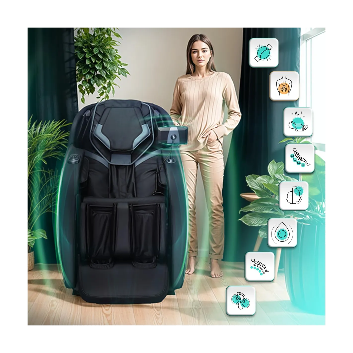SAMSARA 3D Massagestoel I 9 Soorten Massage I Thermotherapie I Zero Gravity