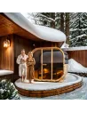 DHARANI CUBE Sauna exterior Vapor hasta 6 personas | Abeto THERMO I LED I 8000w potencia