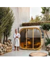 DHARANI CUBE Sauna exterior Vapor hasta 6 personas | Abeto THERMO I LED I 8000w potencia