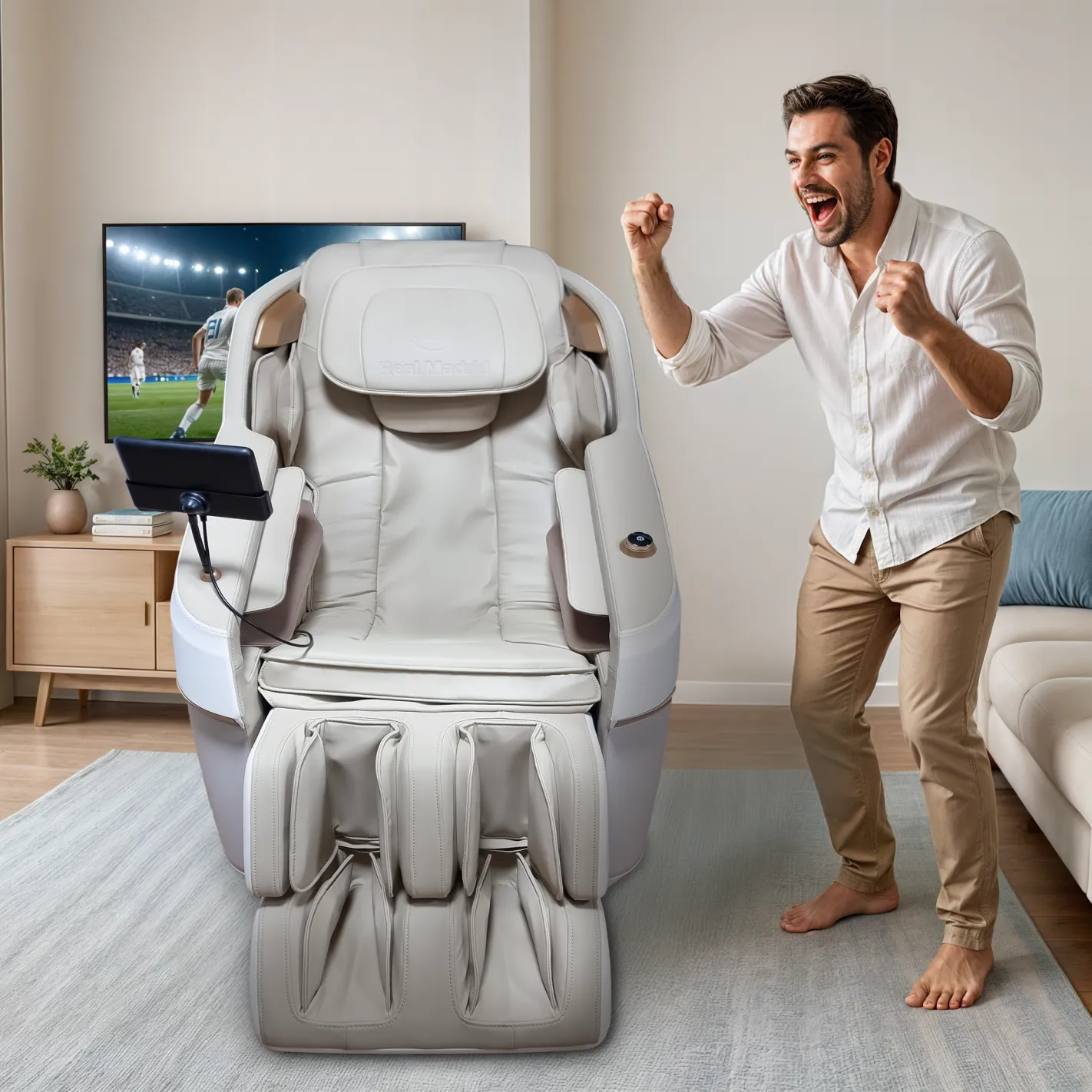 COMPACT Official Real Madrid 2D Massage Armchair : Pressotherapy | Shiatsu