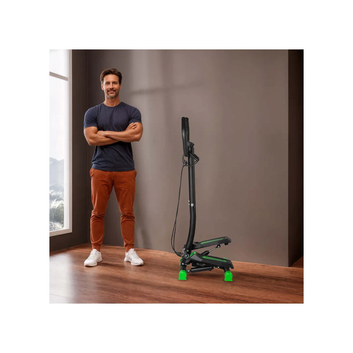 EKA Stepper Twist Pedaleador con Manillar de ejercicio I Bicicleta estatica