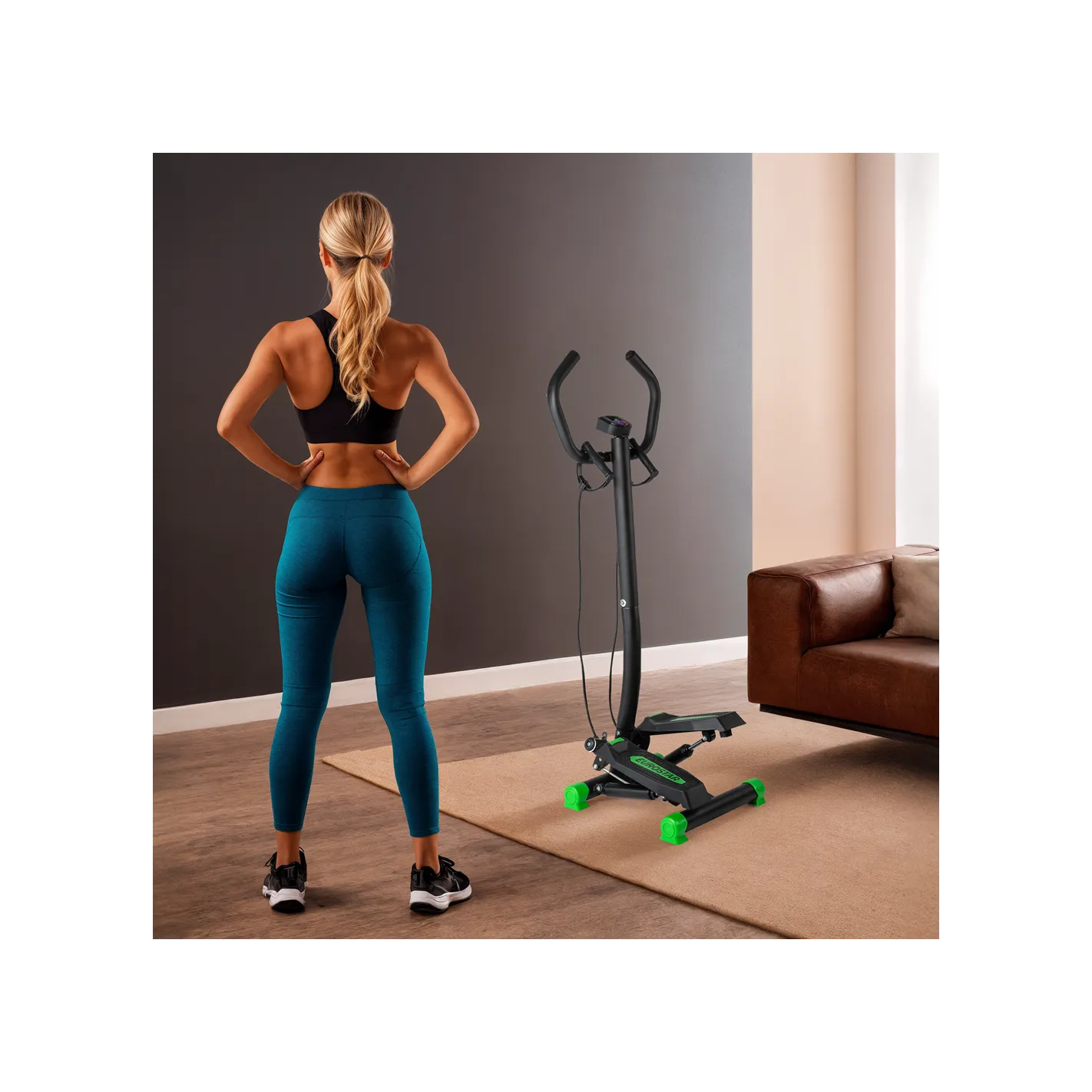 EKA Stepper Twist Pedaleador con Manillar de ejercicio I Bicicleta estatica