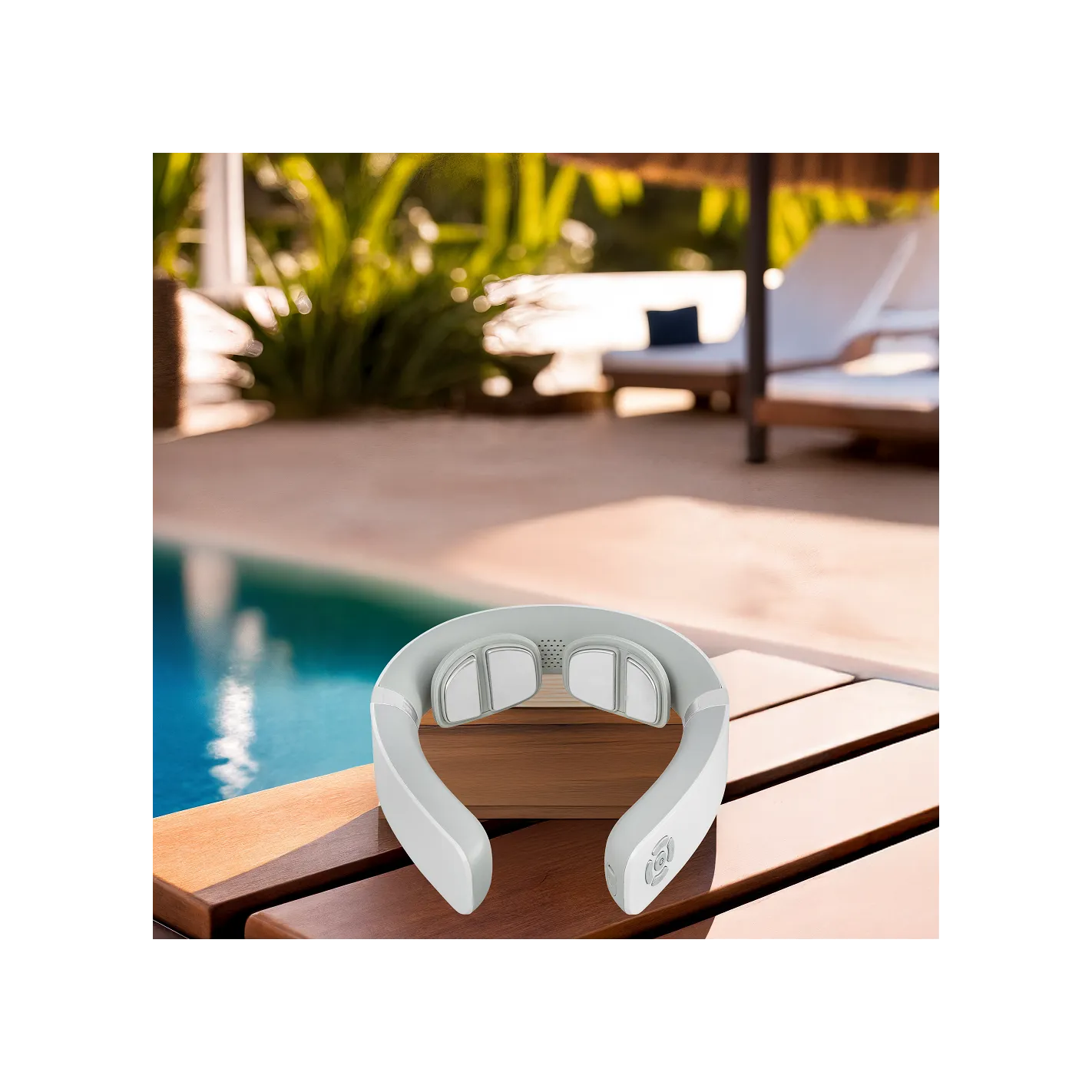 TEISHO Massajador de pescoço elétrico I Portátil - Sem fios I Termoterapia