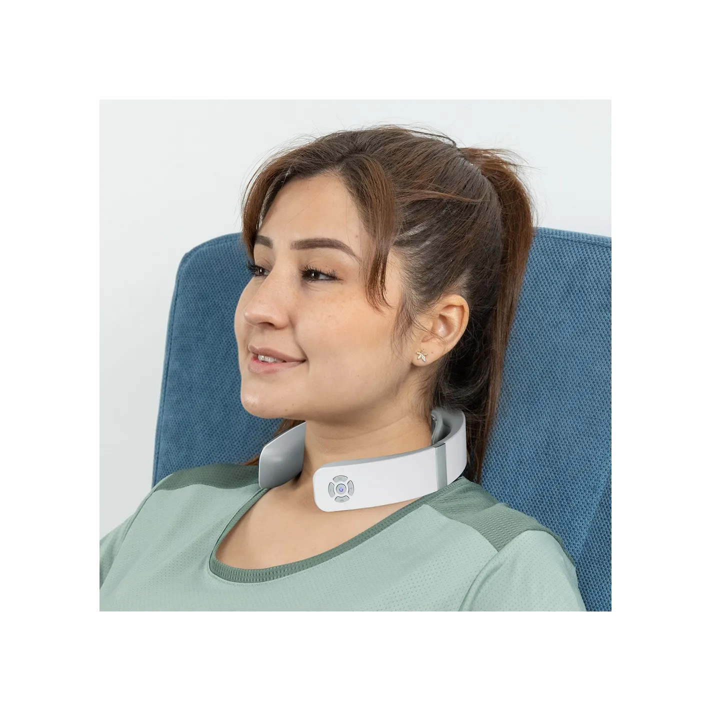 TEISHO Massajador de pescoço elétrico I Portátil - Sem fios I Termoterapia