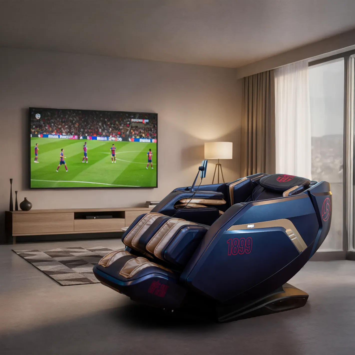 PLATINUM 9D massagestoel Officieel product van FC BARCELONA I 3D-massage