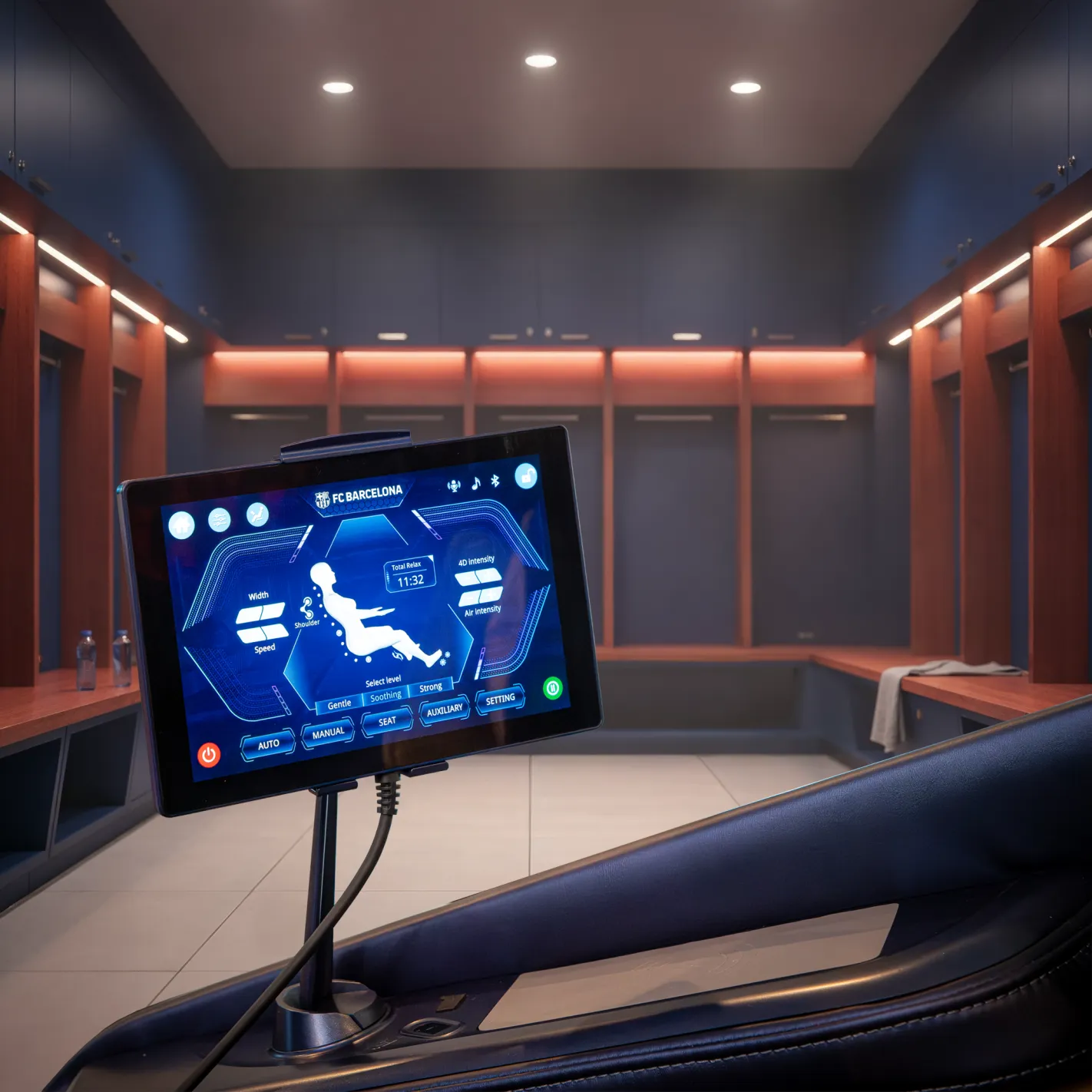 Massagesessel PLATINUM 9D Offizielles Produkt des FC BARCELONA I 3D-Massage