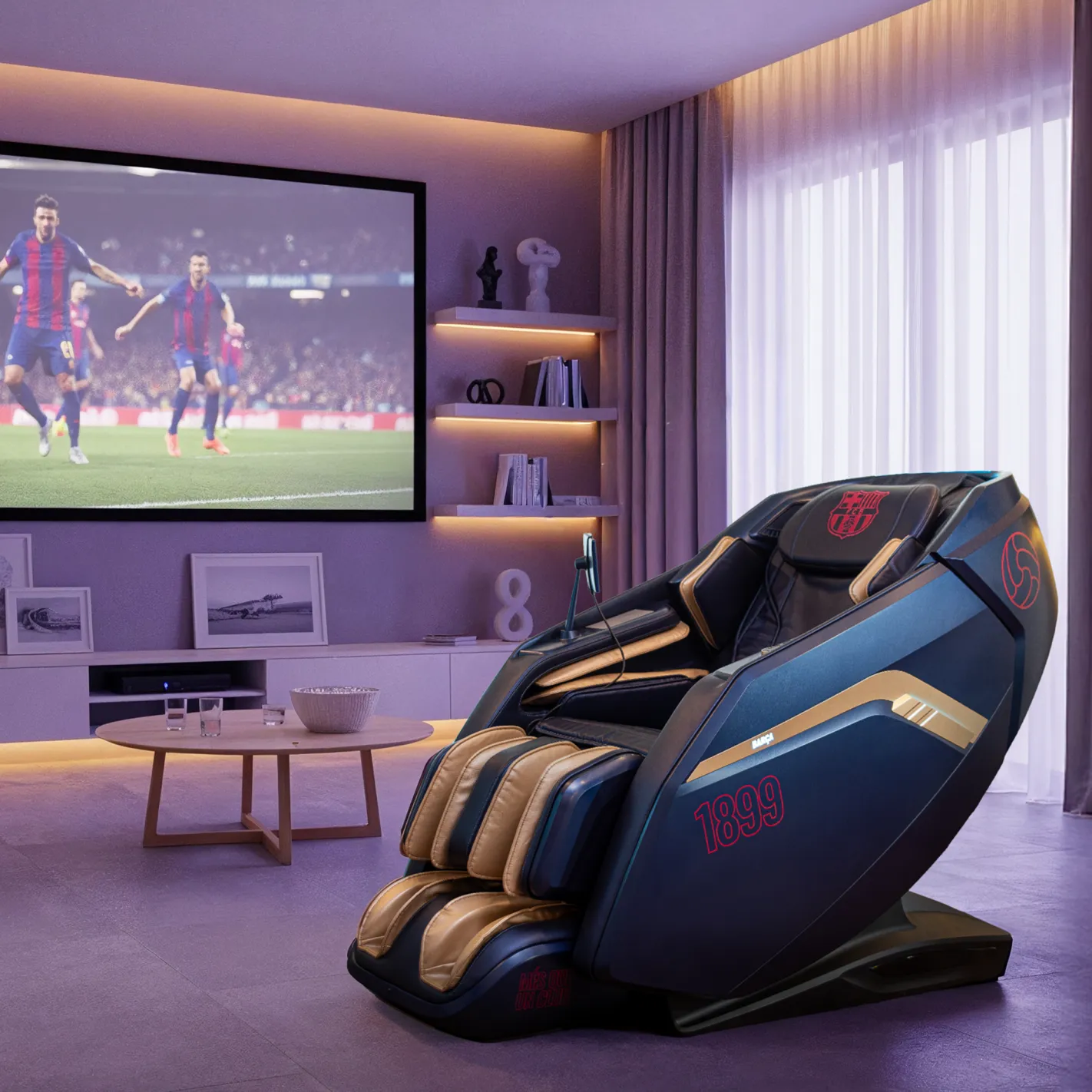 PLATINUM 9D massagestoel Officieel product van FC BARCELONA I 3D-massage