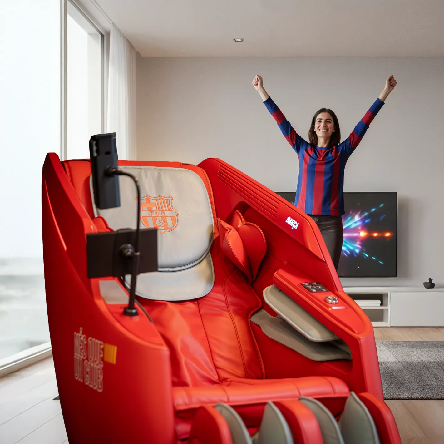 Fauteuil de massage PRO 4D – Produit officiel du FC BARCELONE | IA Body Scan