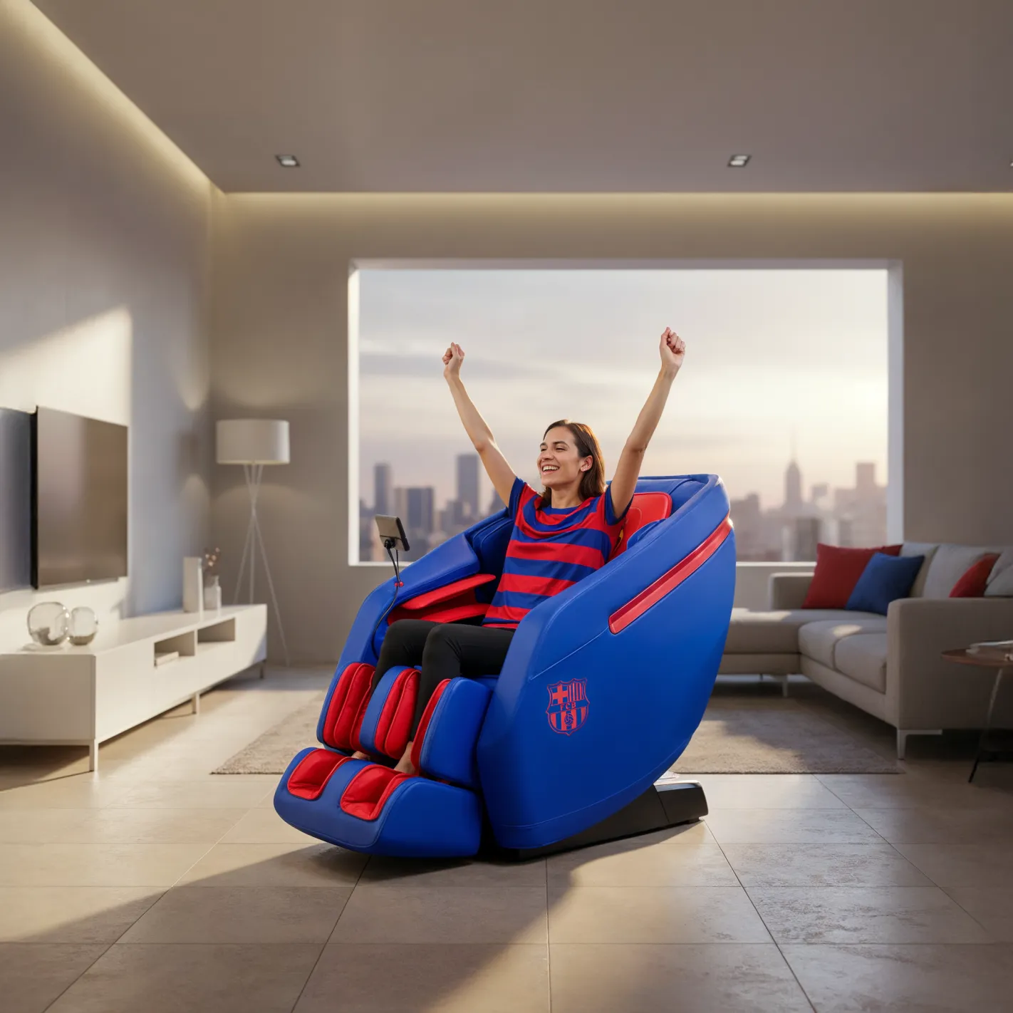 Poltrona de massagem INSPIRE 3D Produto Oficial FC BARCELONA | Gravidade 0