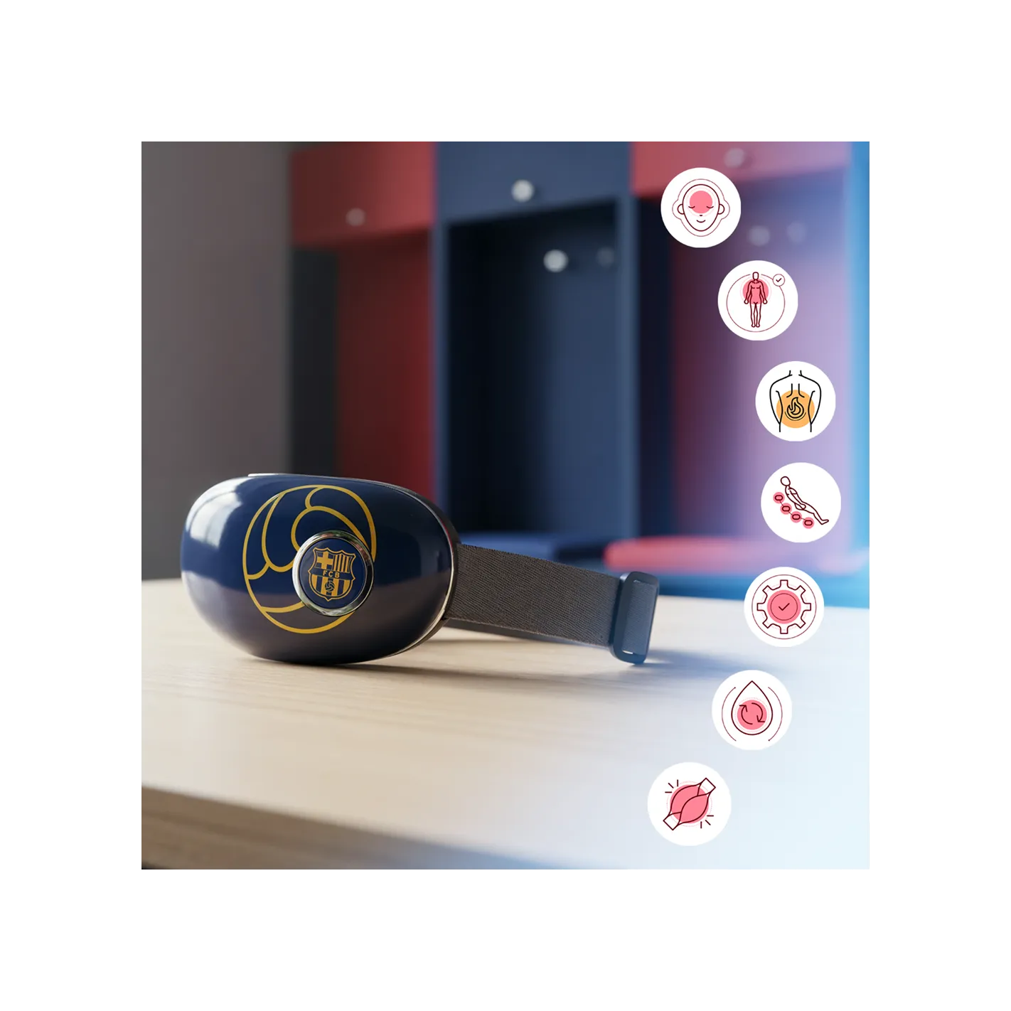 SERENITY Massagebrille – Offizielles Produkt des FC BARCELONA | Augenmassagegerät