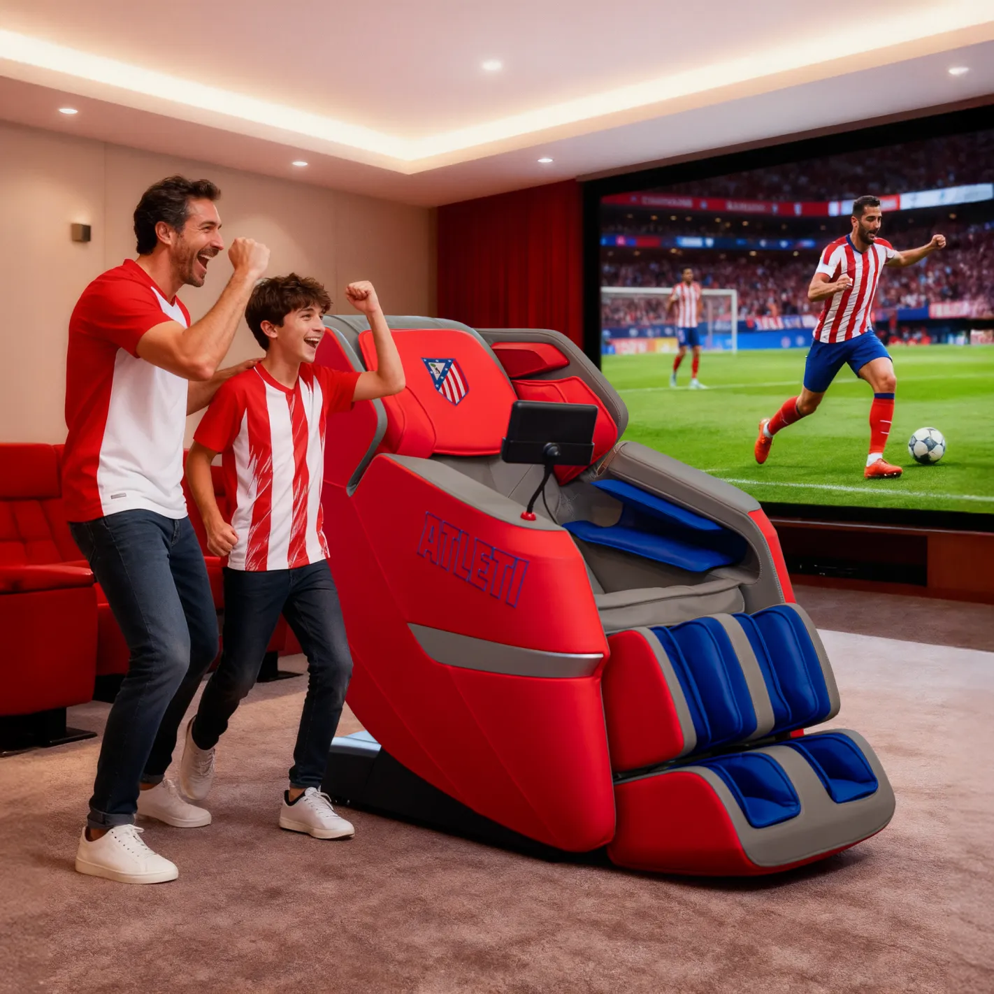 Massagesessel BASIC ATLETI 3D – Offizielles Produkt des Clubs ATLETICO MADRID