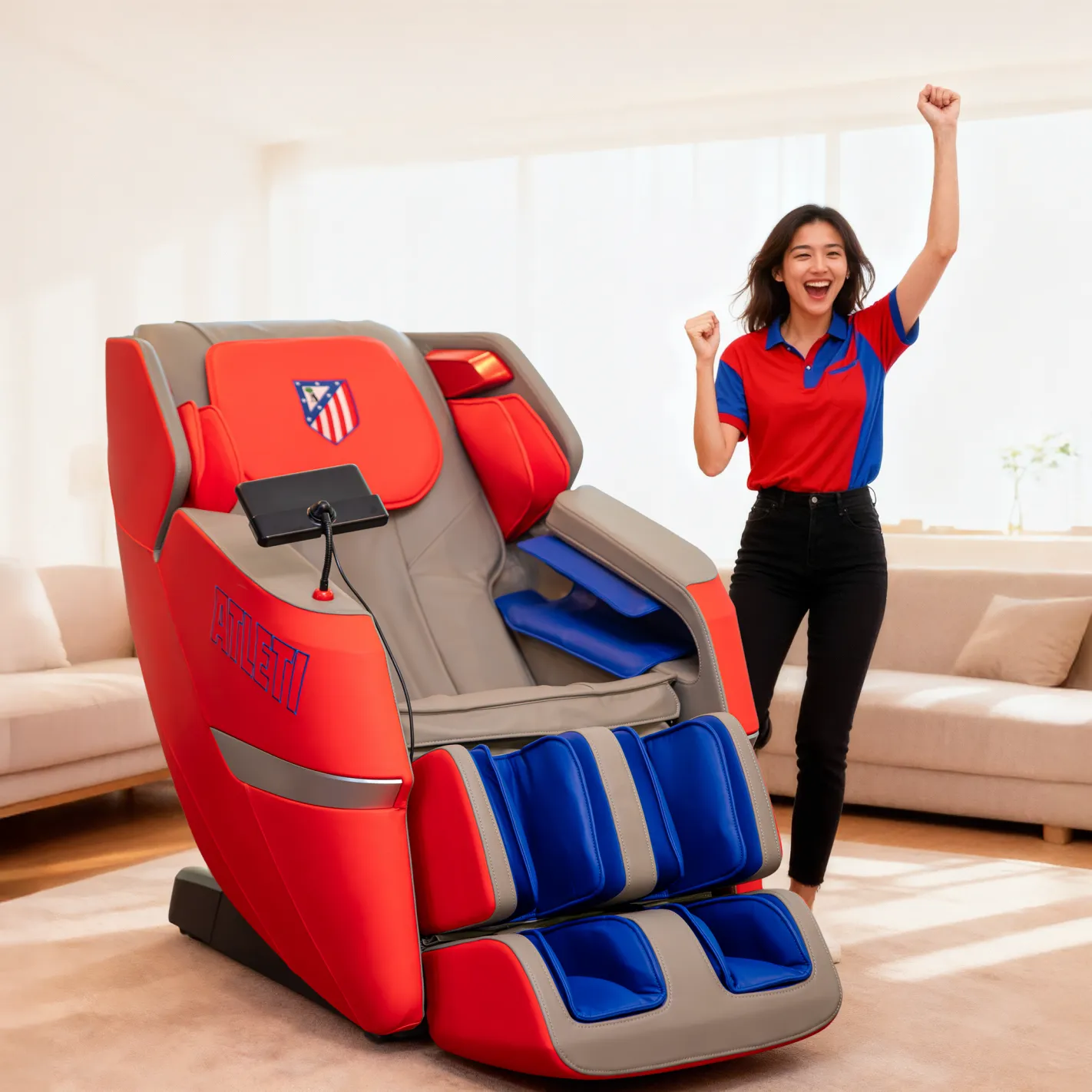 Poltrona de massagem BASIC ATLETI 3D - Produto oficial do Club ATLETICO MADRID