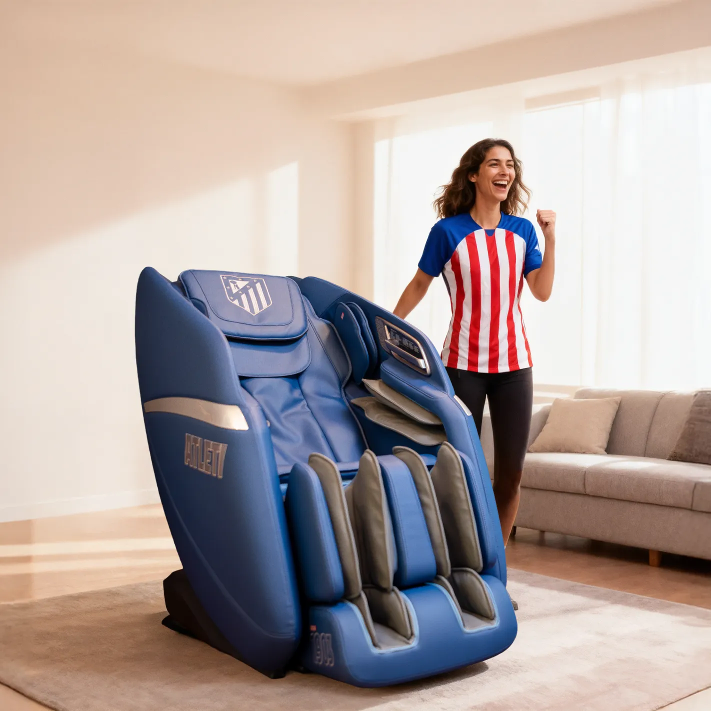 Poltrona de massagem Essential Atleti 4D - Produto oficial do ATLÉTICO DE MADRID
