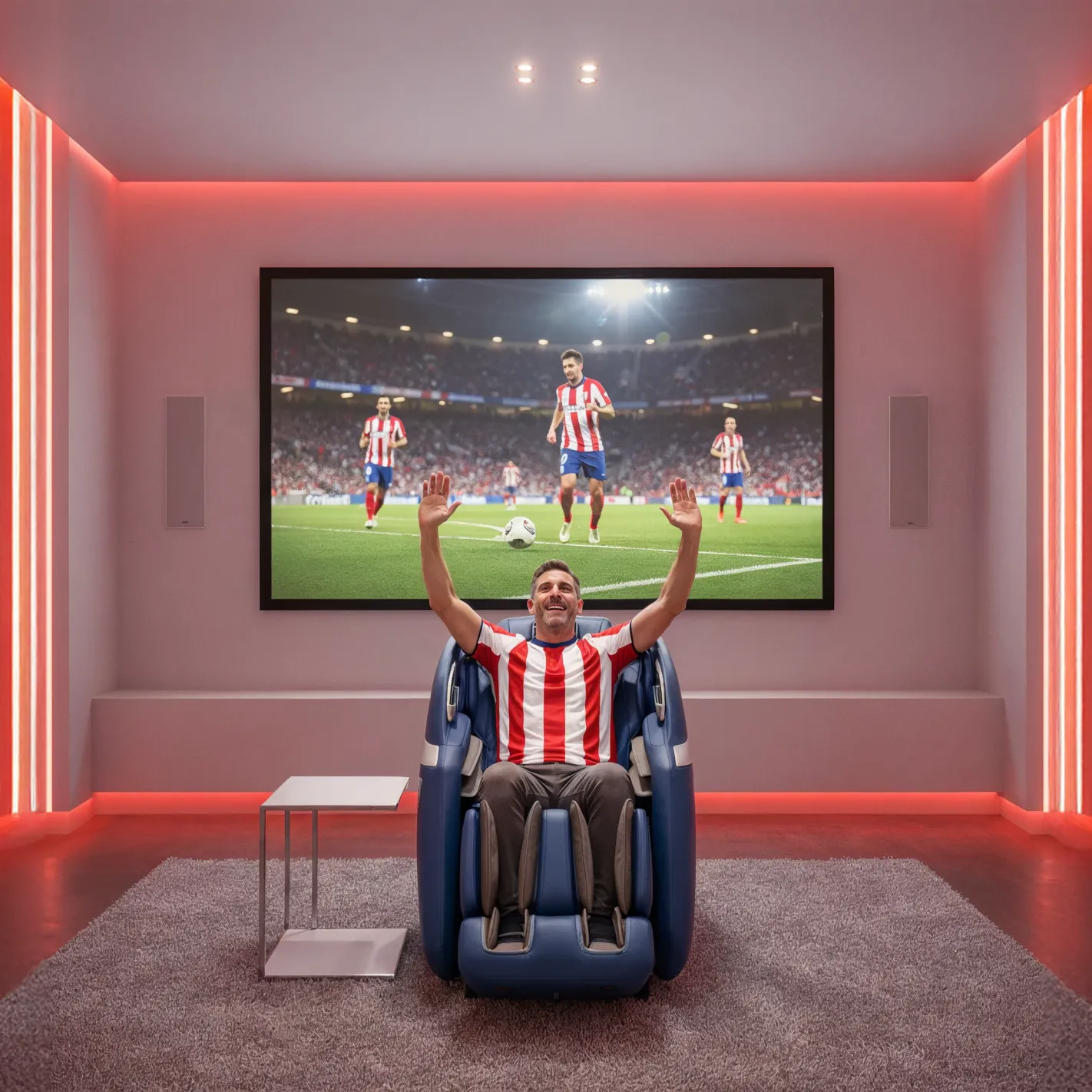 Poltrona de massagem Essential Atleti 4D - Produto oficial do ATLÉTICO DE MADRID