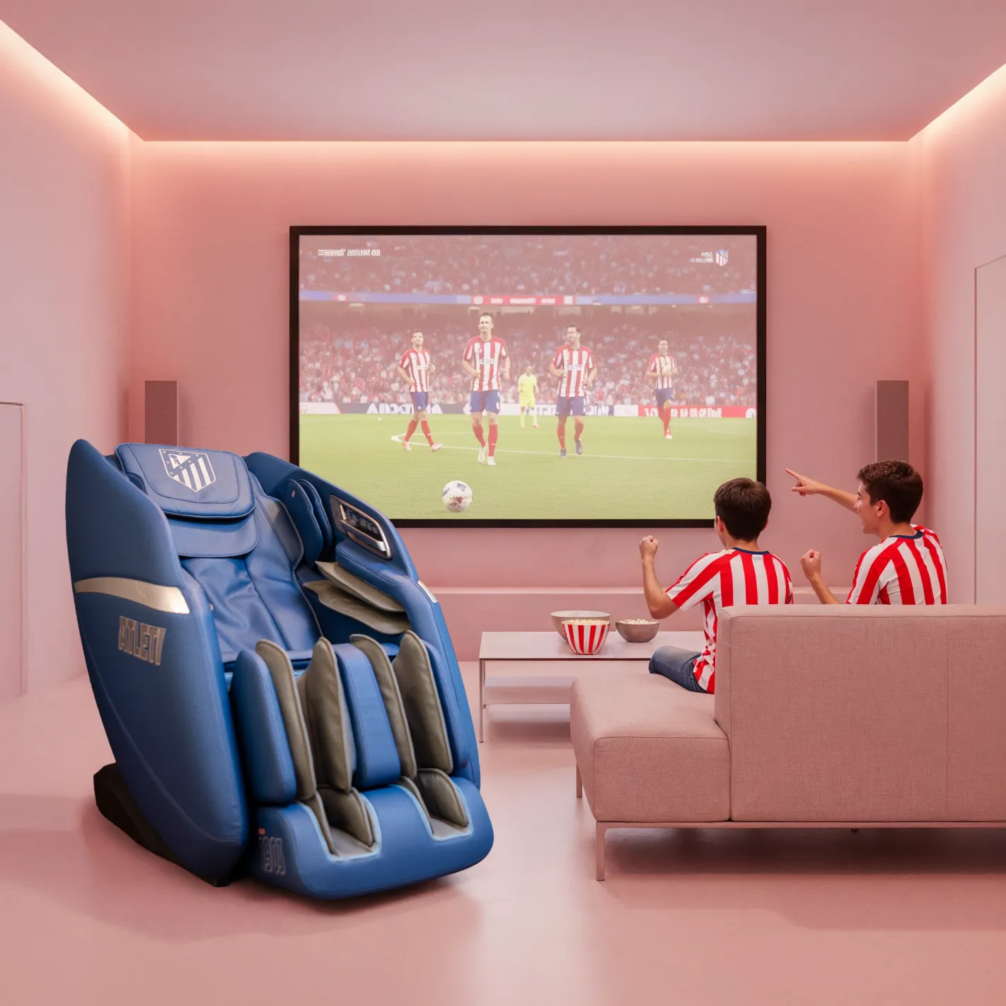 Poltrona de massagem Essential Atleti 4D - Produto oficial do ATLÉTICO DE MADRID