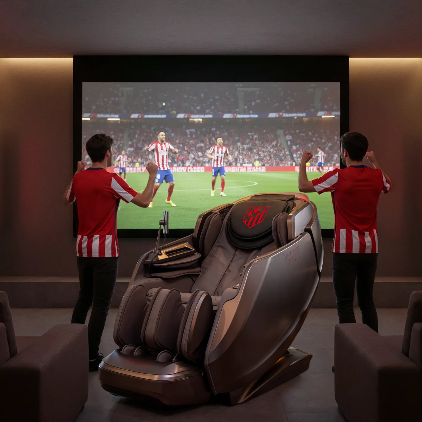 Poltrona de massagem DYNAMIC ATLETI 9D - Produto oficial do ATLETICO MADRID