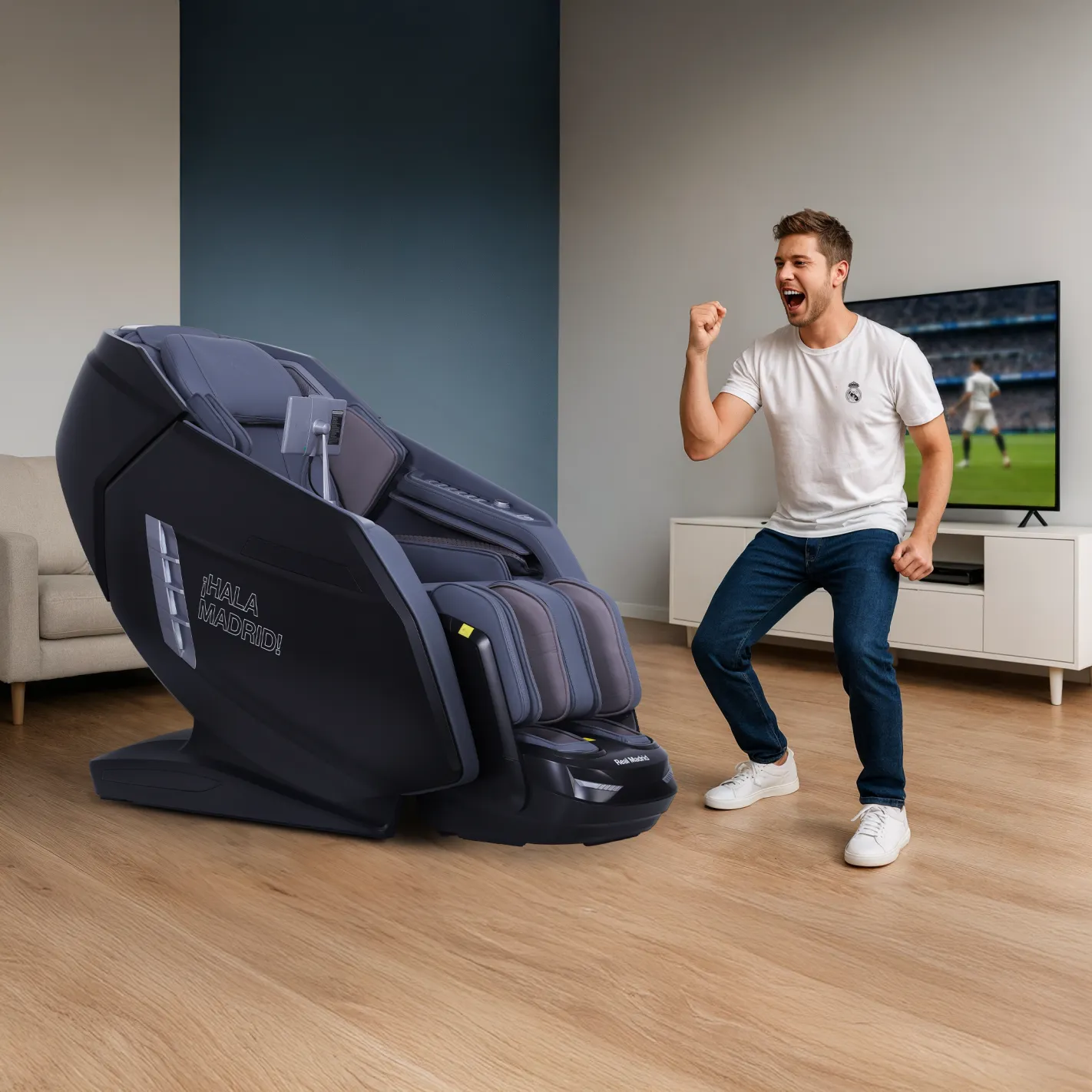 LEGEND PRO 9D Massagestoel Limited Ed – Officieel REAL MADRID Product