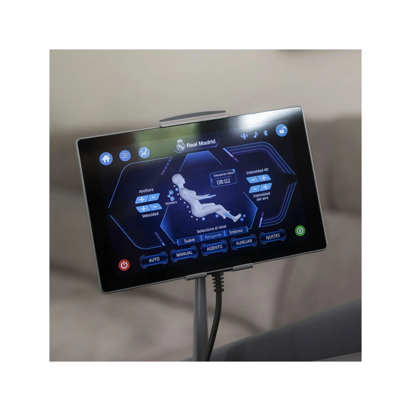 Cadeira de massagem LEGEND PRO 9D Limited Ed – Produto oficial REAL MADRID